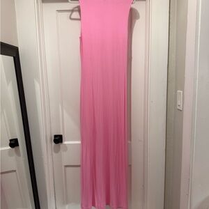 SKIMS Pink Sleeveless Maxi Slip Dress